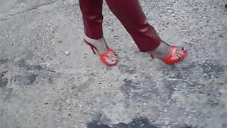 Sexy red mules