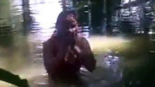 bangla girl rina bathing in pond