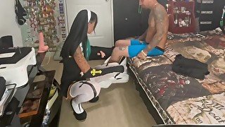 Wifey  dresses as nun a gets fucked