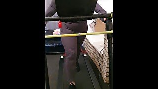 Step mom fucked on treadmill by step son