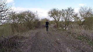 Jogging in the forest, she sucks me HARD and I fuck her ! Lily_Jack Couple