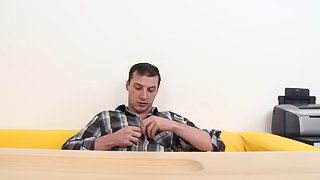 Georgio Black fucks an interviewee in a gay sex video