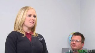 Naughty blonde teen rides her teacher's big cock to get her grades up