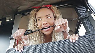 Awesome glamorous ebony Romy Indy screwed by a fake driver