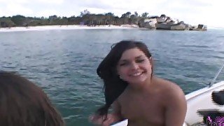 Five Wild Party Girls Play Nude On The Ocean