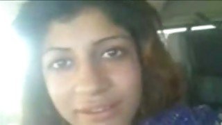 Indian chubby prostitute in my car flashes her boobies