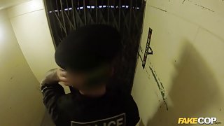 Tamara in Leggy Office Slut Fucks Cop in an Elevator - FakeCop