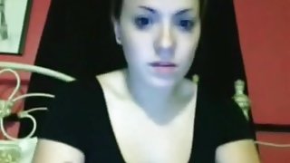 girl sees a dick on omegle, can't resist her hormones and masturbates.