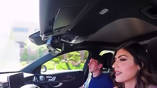 Horny lady drives big dick owner home to check it out