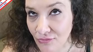 Curly-haired mature chick finally gets a chance to suck the black cock