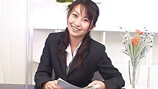 Passionate fucking in the office with cute Japanese girl Rei Itoh