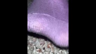 Cute Teen feet in Lavender Socks