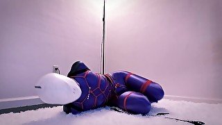 Selfbondage in purple bodysuit (part 2)