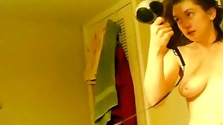 Girl movies himself nude inside the toilet