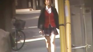 Splendid little schoolgirl flashes her beaver when some guy grabs her underwear