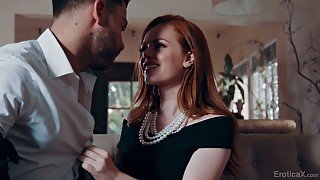 Red haired lesbian Ella Hughes is cheating on her GF with handsome dude