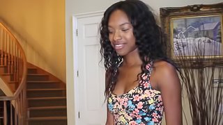 Black chick with a sexy flawless body sucks dick in POV
