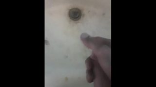 Jerking off in trap house bathroom,blew a massive cum load male masturbatio