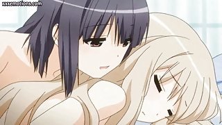 Lovely hentai lesbians kissing