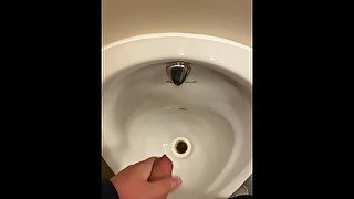 Wanking in public hotel toilets  with big cumshot