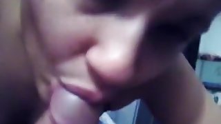 Ponytailed girl loves sucking dick and giving footjobs