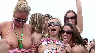 Immaculate pornstars go wild in an outdoors bikini party