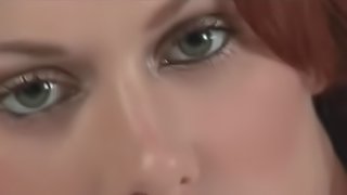 Redhead with sexy blue eyes