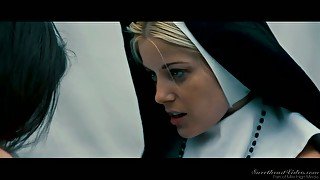 Sinful babe Charlotte Stokely is making love with sex-appeal nun