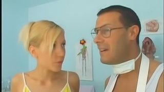 Kiny Blond Gets Hardcore Pussy Action On High Heels And Takes Cum In Mouth