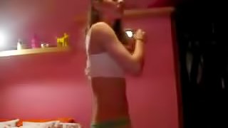 Sexy Teen Dances Around Her Room In Cute Underwear