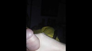 Watch me stroke my thick cock in yellow jeans