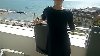 Sunny day anal fuck on hotel balcony
