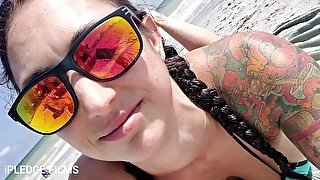 Public beach tanning and tease for my fans