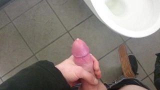 POV jerkin off in piblic toilet,cum on floor: fan requested