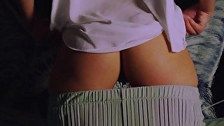 Undressing pants and fingering my pussy