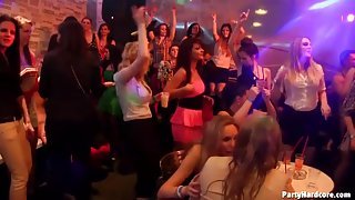 Party girls get crazy with strippers at a club