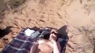 Nude Beach - wife masturbating - stanger watches