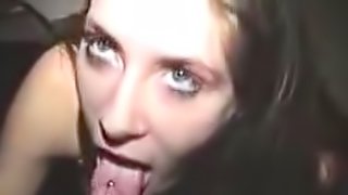 Cum swallow POV video of a sexy girlfriend