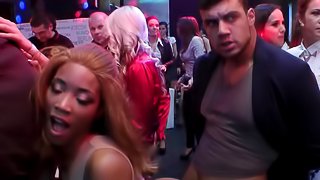Big tit European bitches get fucked roughly in a kinky orgy