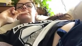 Chubby girl sucks on popsicle