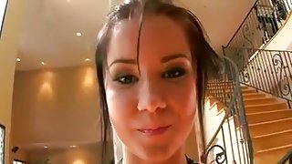 Naughty girl gives a blowjob then gets fucked.