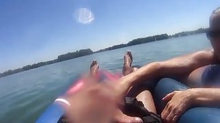 Inner Tube Blowjob On The Lake