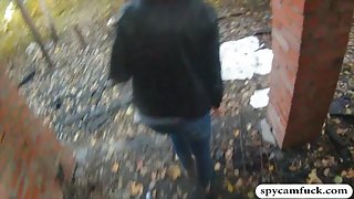 Dumb slut let a guy banged and nutted on her in public park