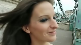 Exhibitionist Brunette Babe Having Sex Outdoors in Public