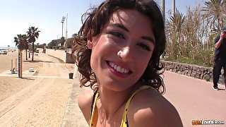 Hot senorita Julia Roca is fucked in mouth and pussy by stranger guy