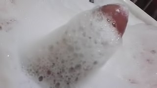 My dick in the bathroom and soaped