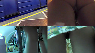 Best upskirt video of a blonde with g-string panties
