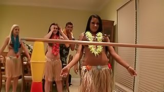 Three Hot Babes Go To a Luau To Play Limbo And Get Laid