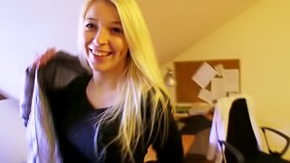 Blonde Slut With Big Boobs Gets Cock In Her Shaved Pussy