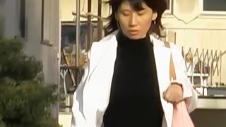 Appealing Asian woman is having sharking meeting in the public